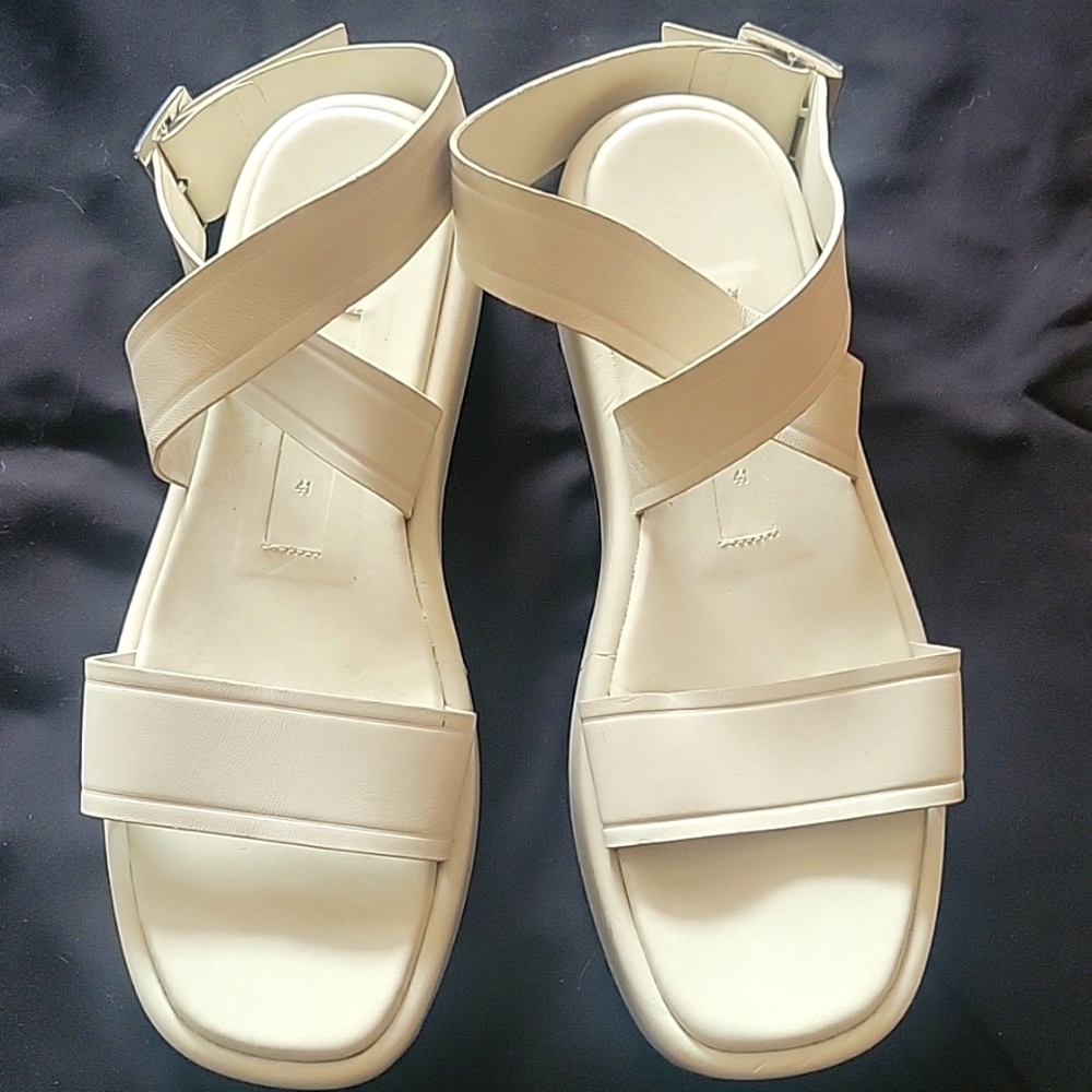 Elegant Cream Summer Platform Sandals